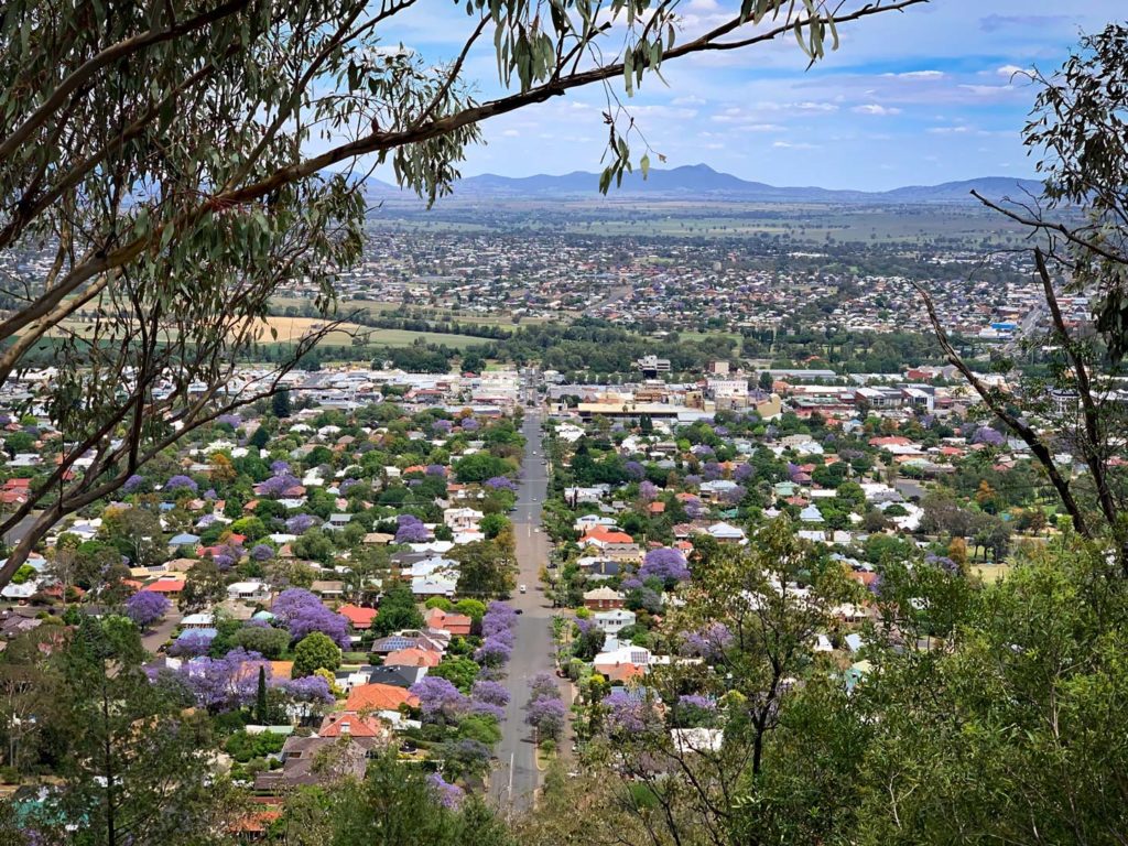 panoramic view of Tamworth, Australia